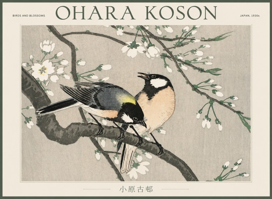 Ohara Koson Birds and Blossoms No2 - Affiche