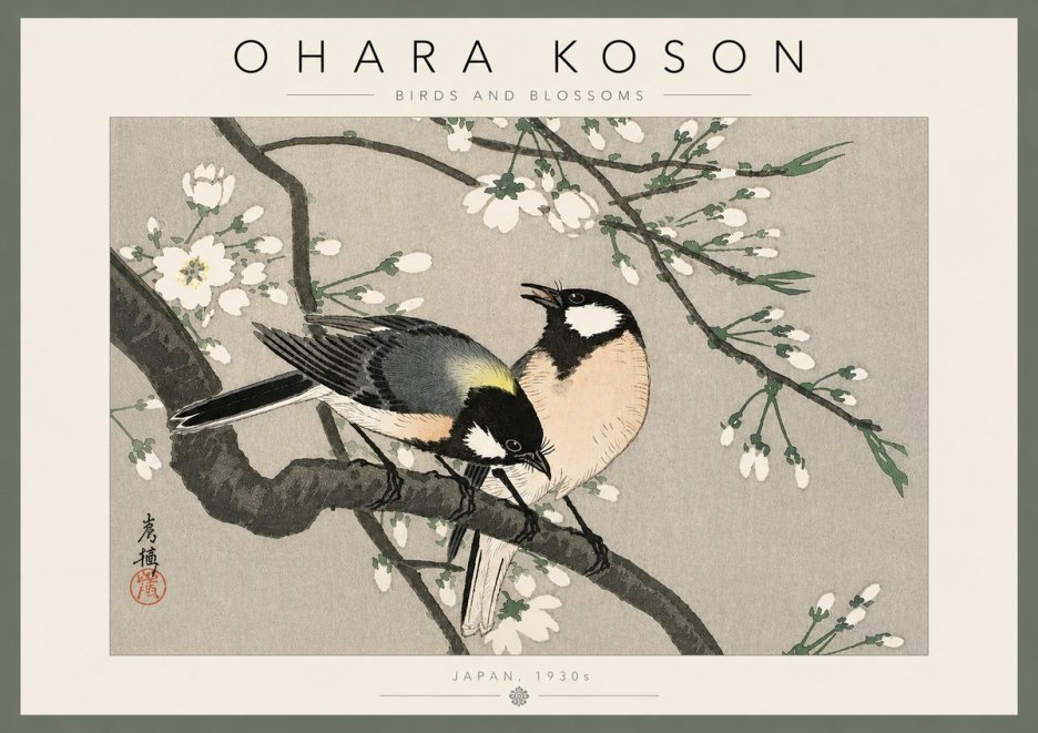 Ohara Koson Birds and Blossoms No4 - Affiche