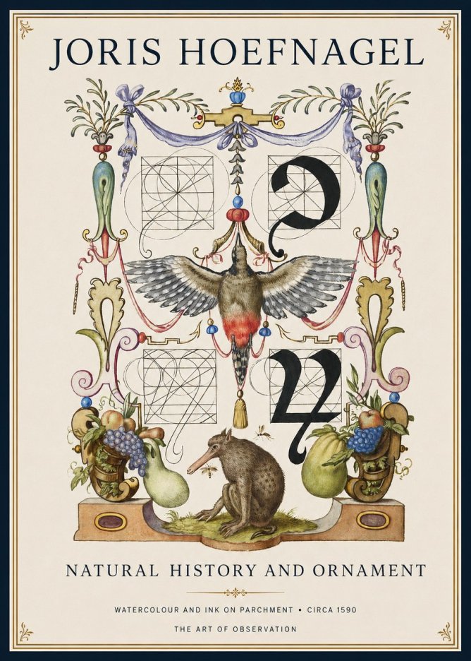 Joris Hoefnagel Study of Nature and Ornament No2 - Affiche