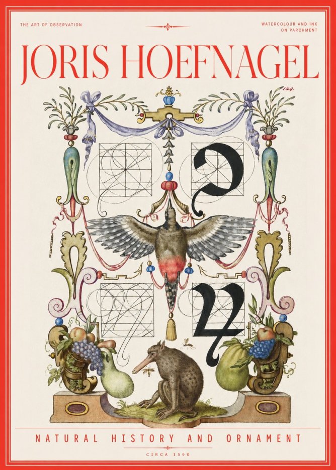 Joris Hoefnagel Study of Nature and Ornament No3 - Affiche