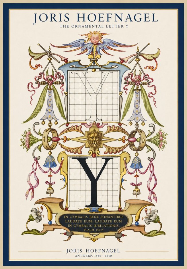 Joris Hoefnagel The Ornamental Letter Y No1 - Affiche