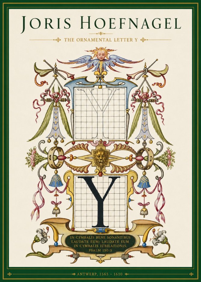 Joris Hoefnagel The Ornamental Letter Y No3 - Affiche