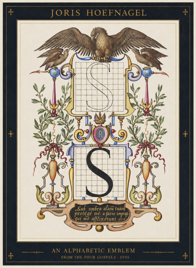 Joris Hoefnagel An Alphabetic Emblem from the Four Gospels No1 - Affiche