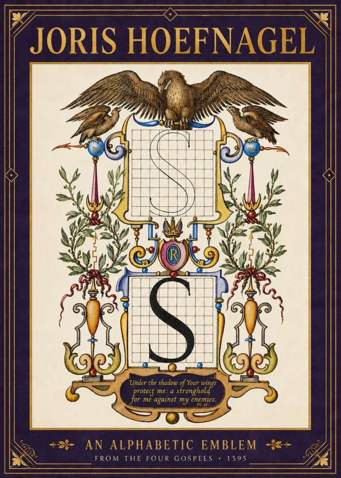 Joris Hoefnagel An Alphabetic Emblem from the Four Gospels No6 - Affiche