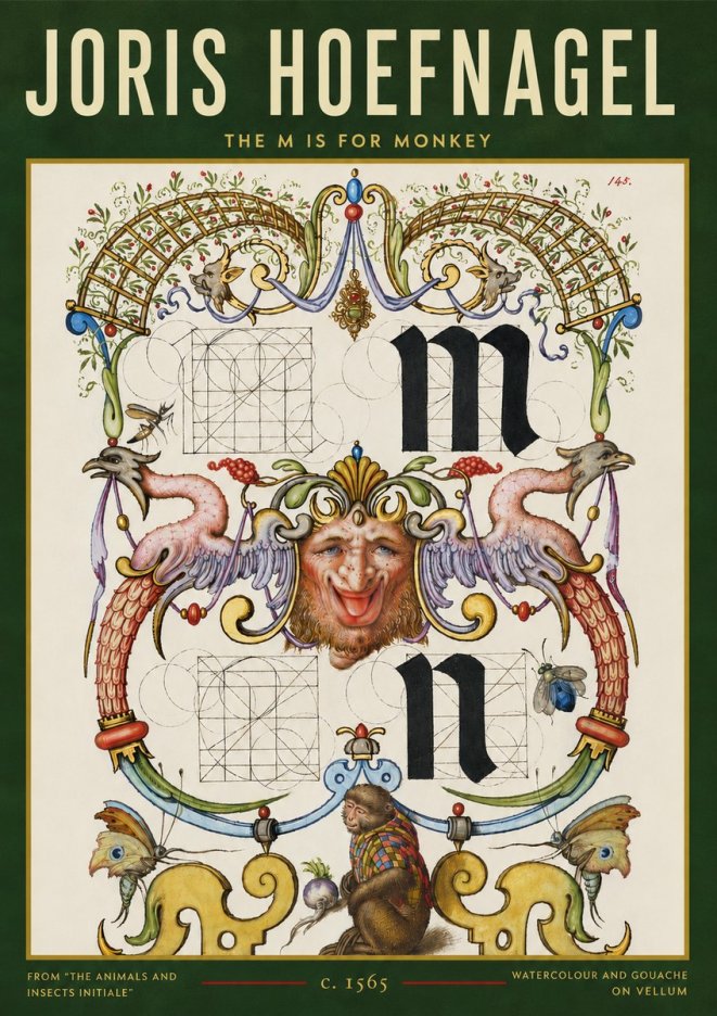 Joris Hoefnagel Grotesques and Ornaments No5 - Affiche
