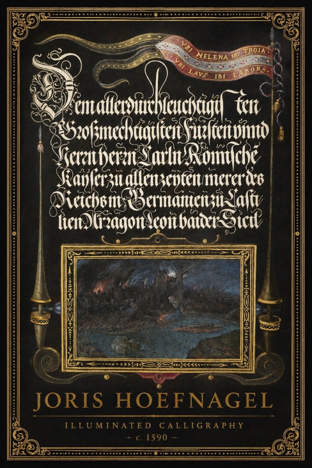 Joris Hoefnagel Illuminated Calligraphy No1 - Affiche