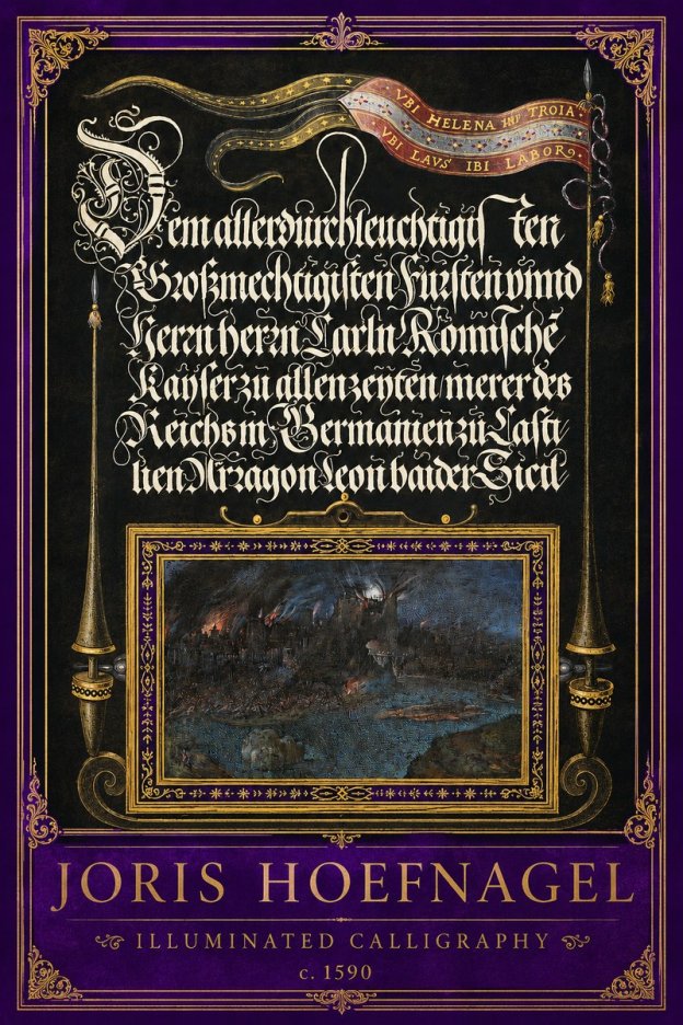 Joris Hoefnagel Illuminated Calligraphy No2 - Affiche