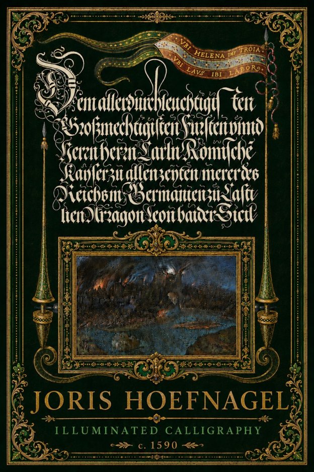 Joris Hoefnagel Illuminated Calligraphy No6 - Affiche