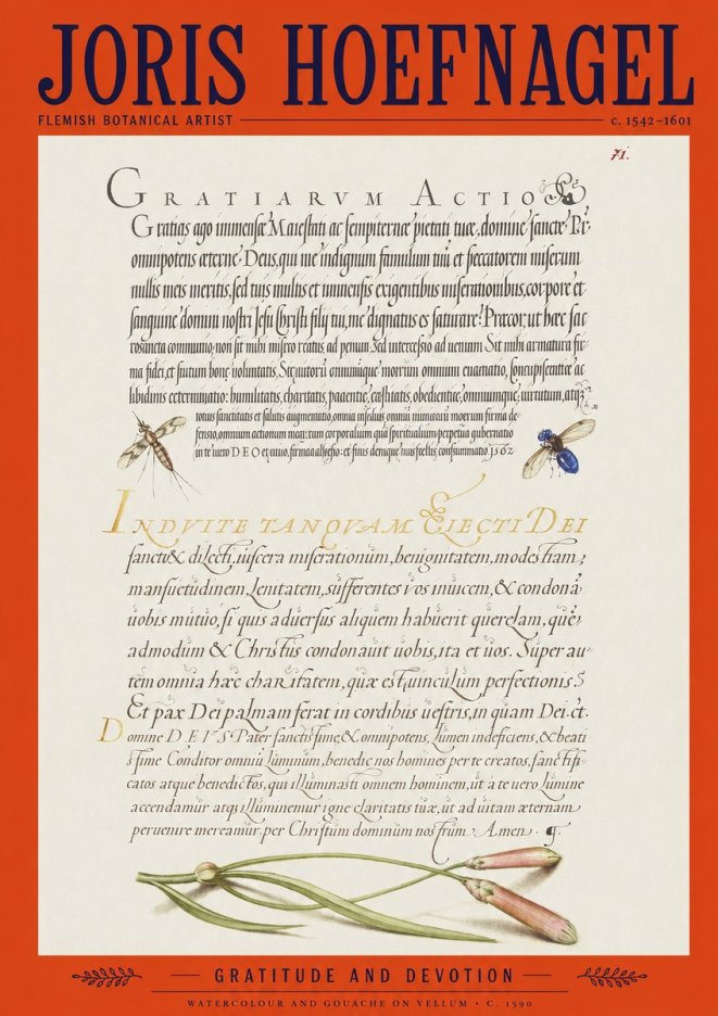 Joris Hoefnagel Thanksgiving to God • Institute for Botanical Studies No2 - Affiche