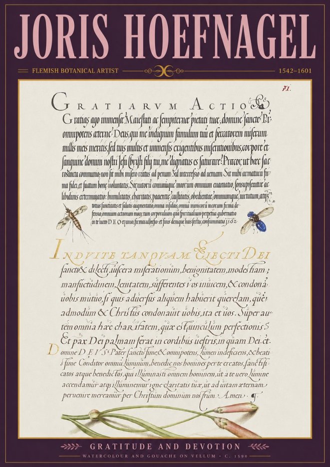 Joris Hoefnagel Thanksgiving to God • Institute for Botanical Studies No4 - Affiche