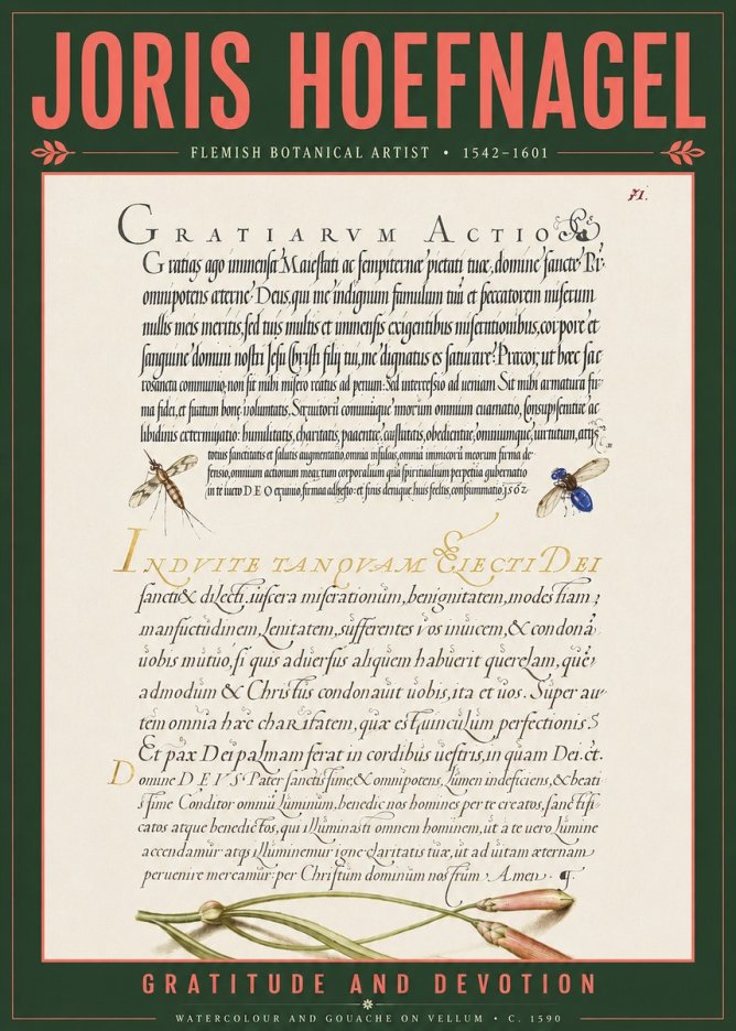 Joris Hoefnagel Thanksgiving to God • Institute for Botanical Studies No5 - Affiche