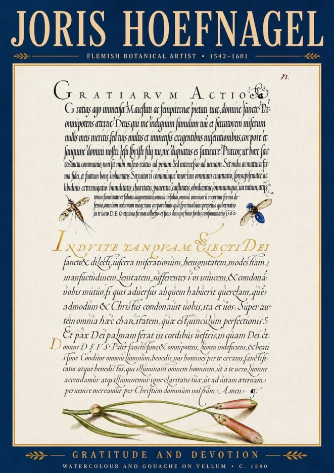 Joris Hoefnagel Thanksgiving to God • Institute for Botanical Studies No6 - Affiche