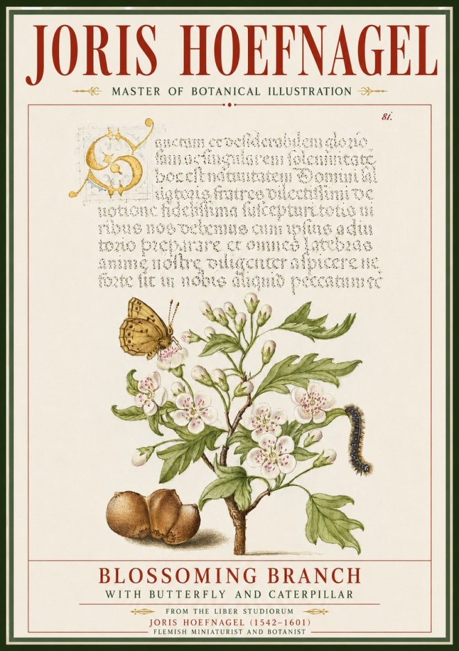 Joris Hoefnagel Blossoming Branch No5 - Affiche