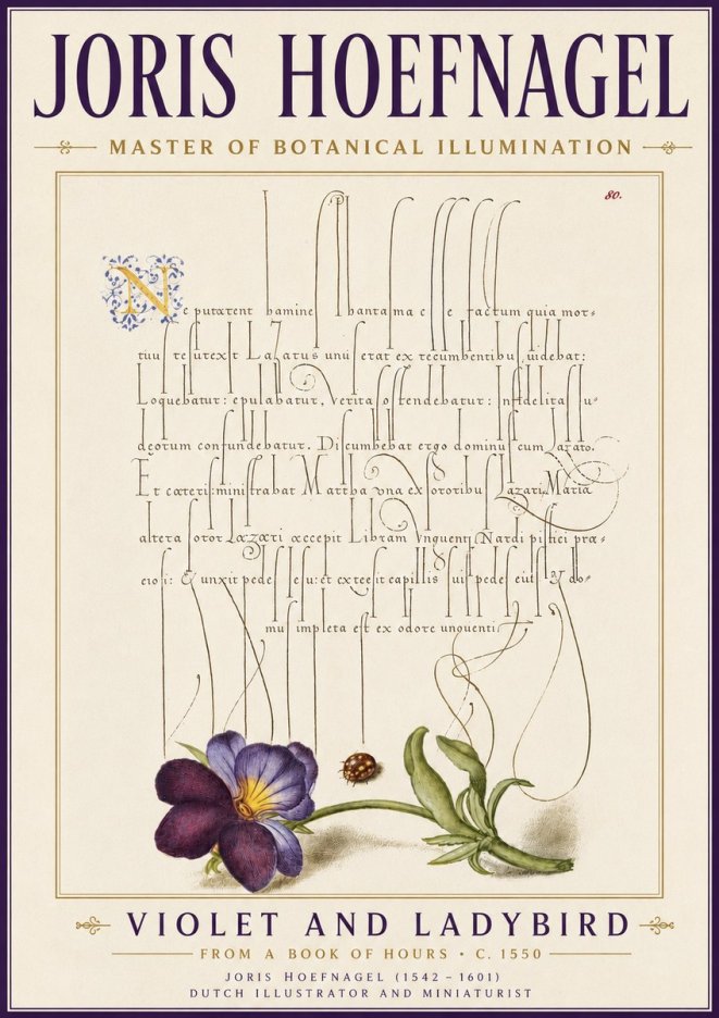 Joris Hoefnagel Violet and Ladybird No6 - Affiche