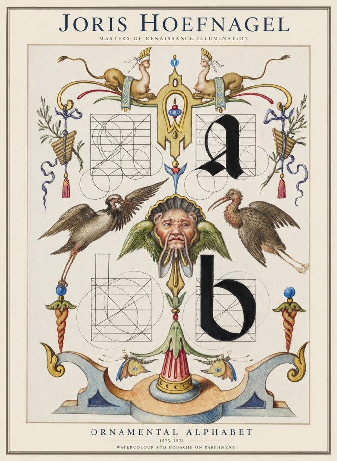 Joris Hoefnagel Ornamental Alphabet No1 - Affiche