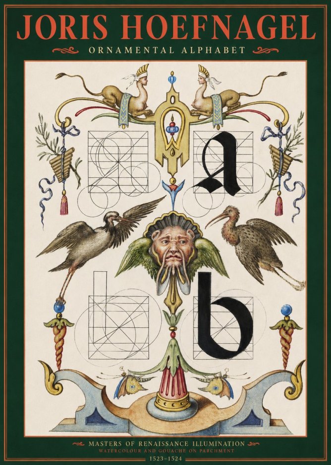 Joris Hoefnagel Ornamental Alphabet No2 - Affiche