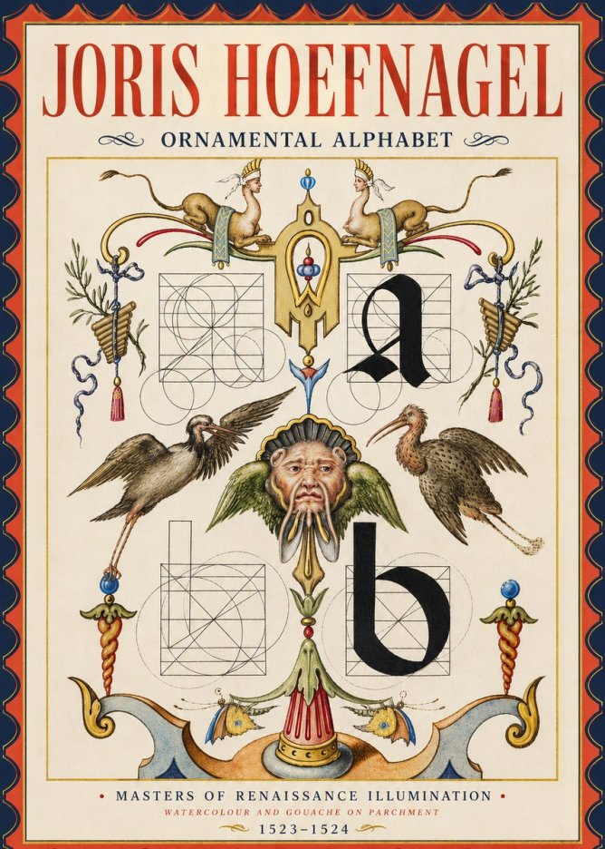 Joris Hoefnagel Ornamental Alphabet No4 - Affiche