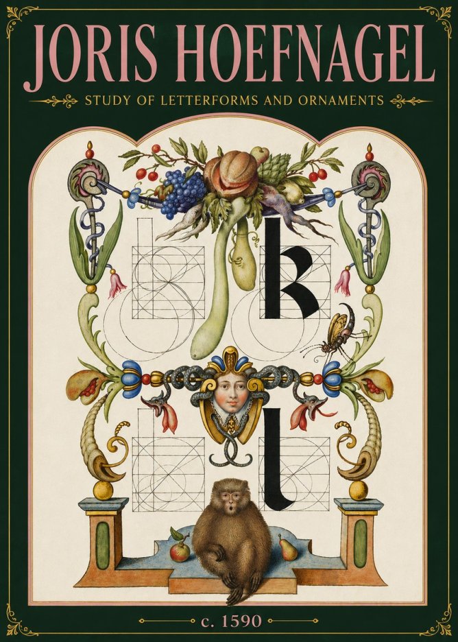 Joris Hoefnagel Study of Letterforms and Ornaments No6 - Affiche