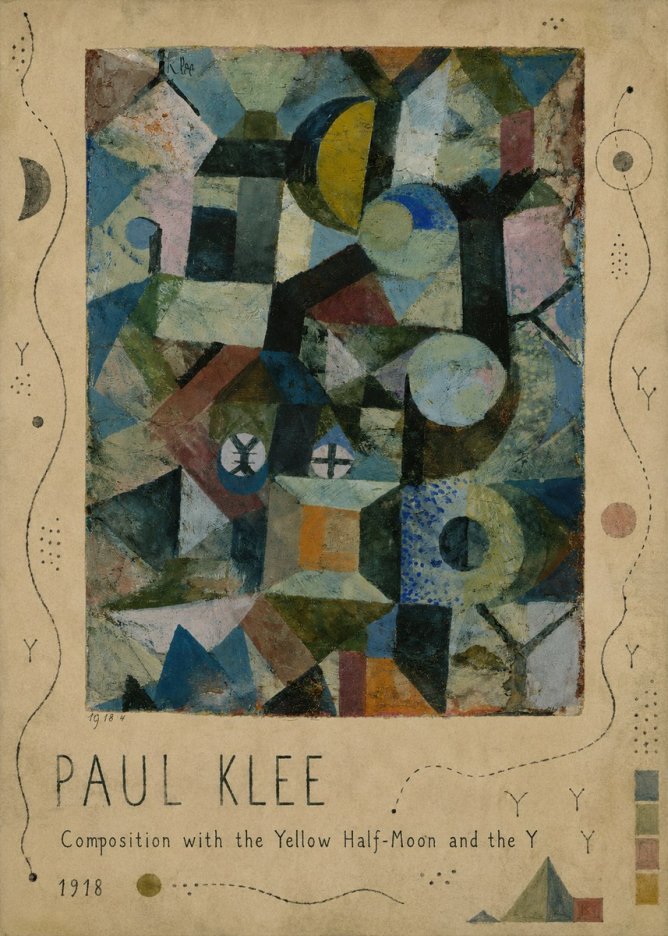 Paul Klee Composition with the Yellow Half-moon and the Y No4 - Affiche