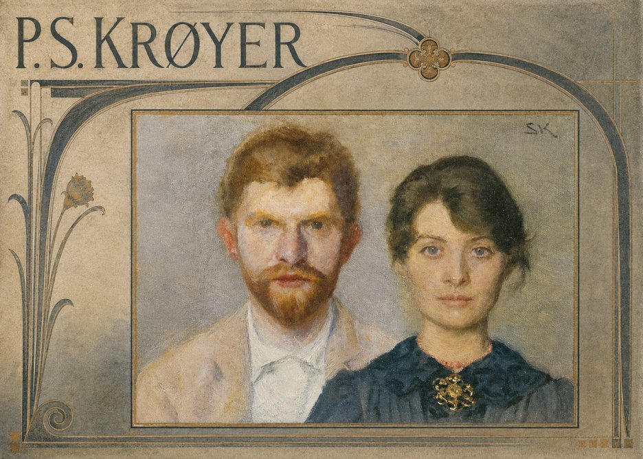 P.S. Krøyer Self-portrait with Marie Krøyer No5 - Affiche