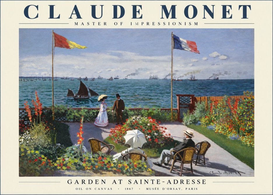 Monet Garden at Sainte-adresse No1 - Affiche