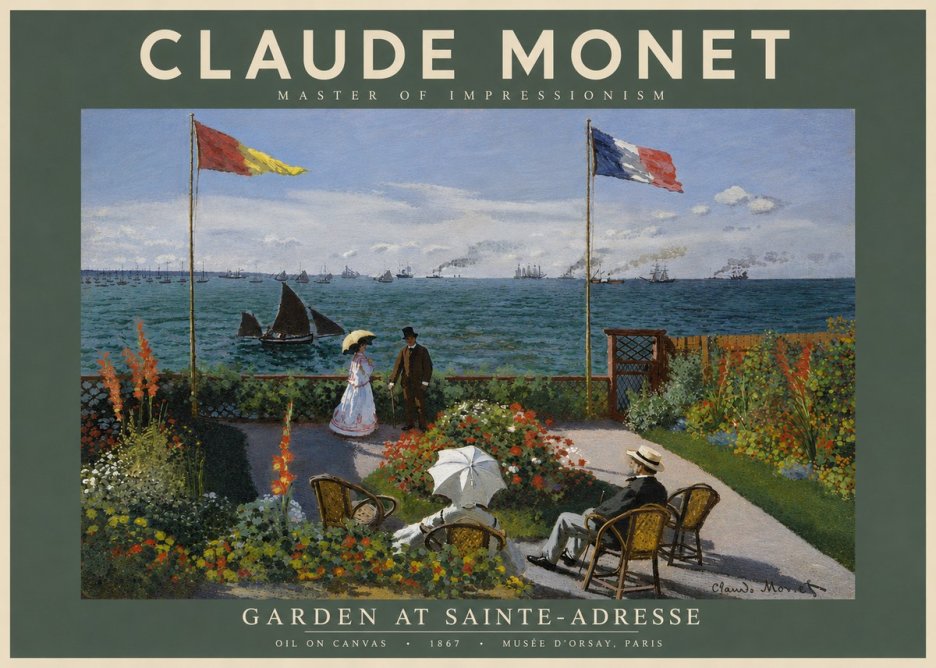 Monet Garden at Sainte-adresse No4 - Affiche