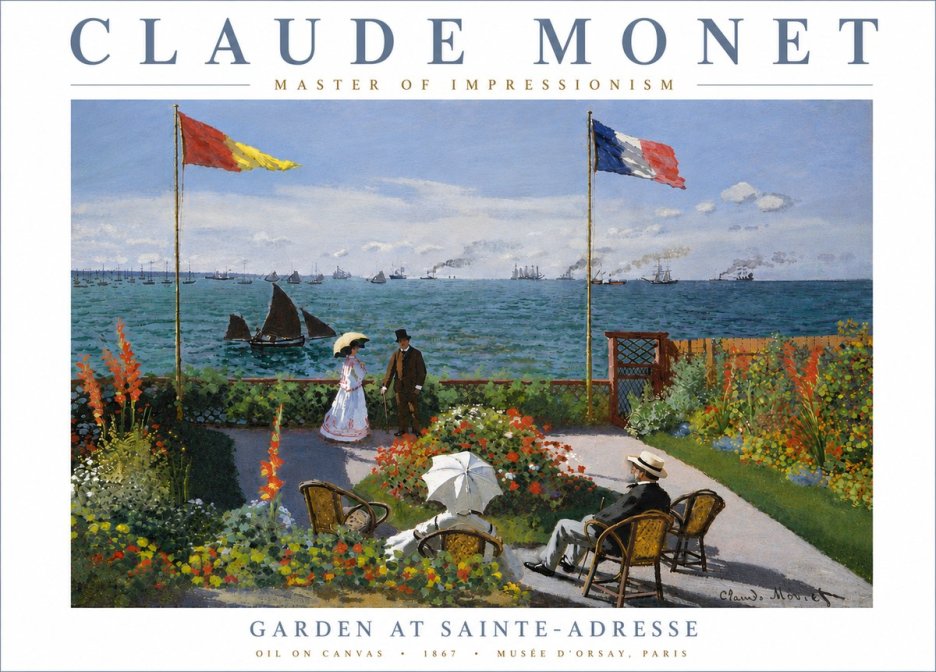 Monet Garden at Sainte-adresse No6 - Affiche