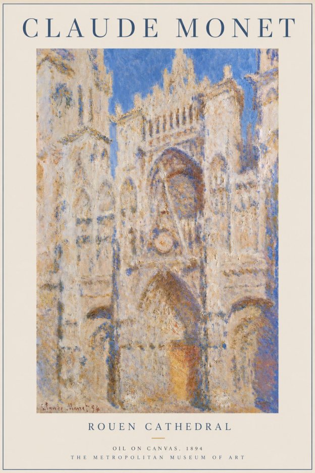 Monet Rouen Cathedral No2 - Affiche
