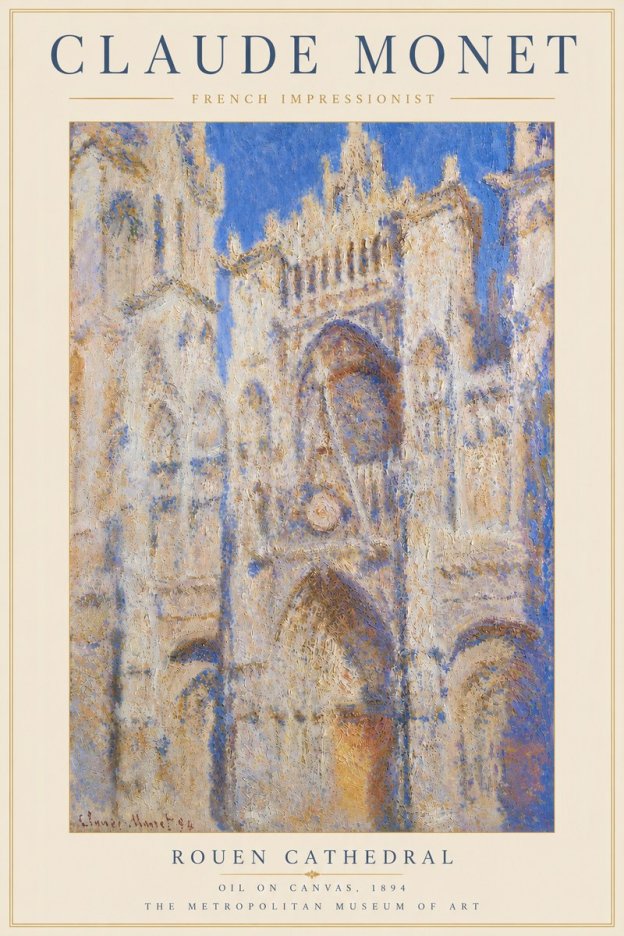 Monet Rouen Cathedral No5 - Affiche