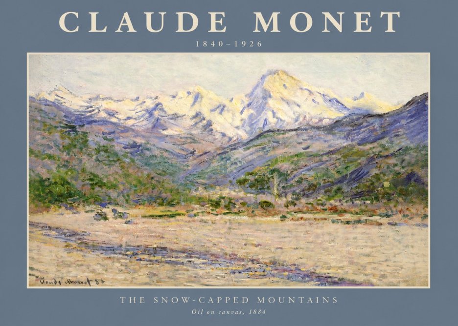 Monet The Snow-capped Mountains No2 - Affiche
