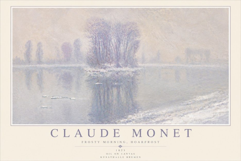 Monet Frosty Morning, Hoarfrost No4 - Affiche