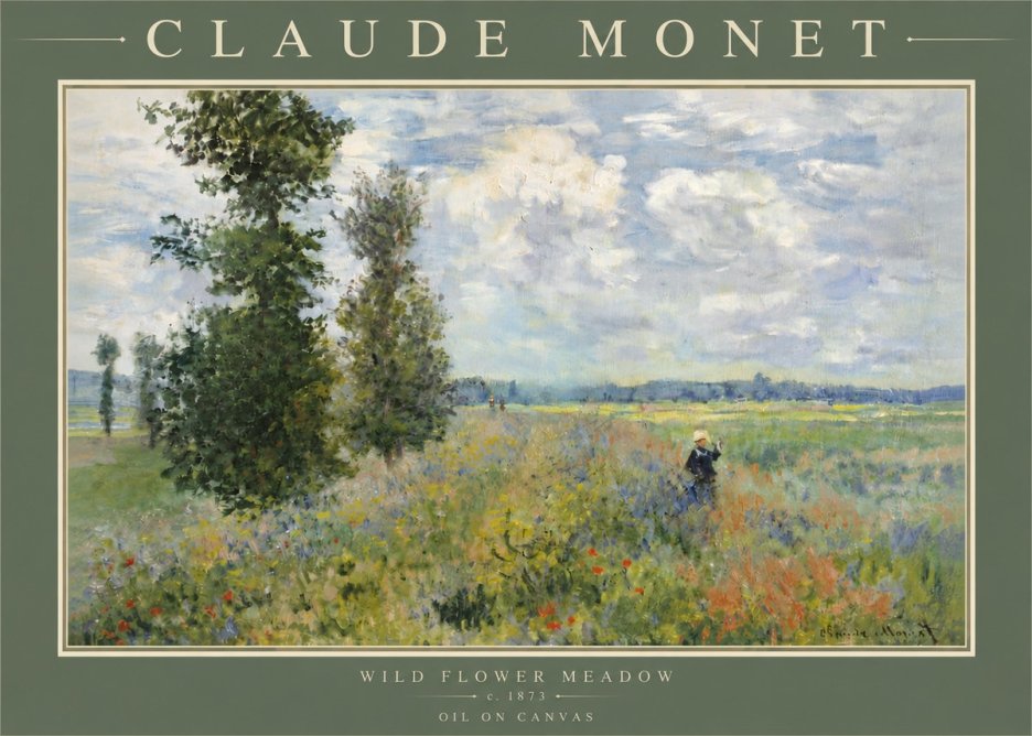Monet Wild Flower Meadow No4 - Affiche