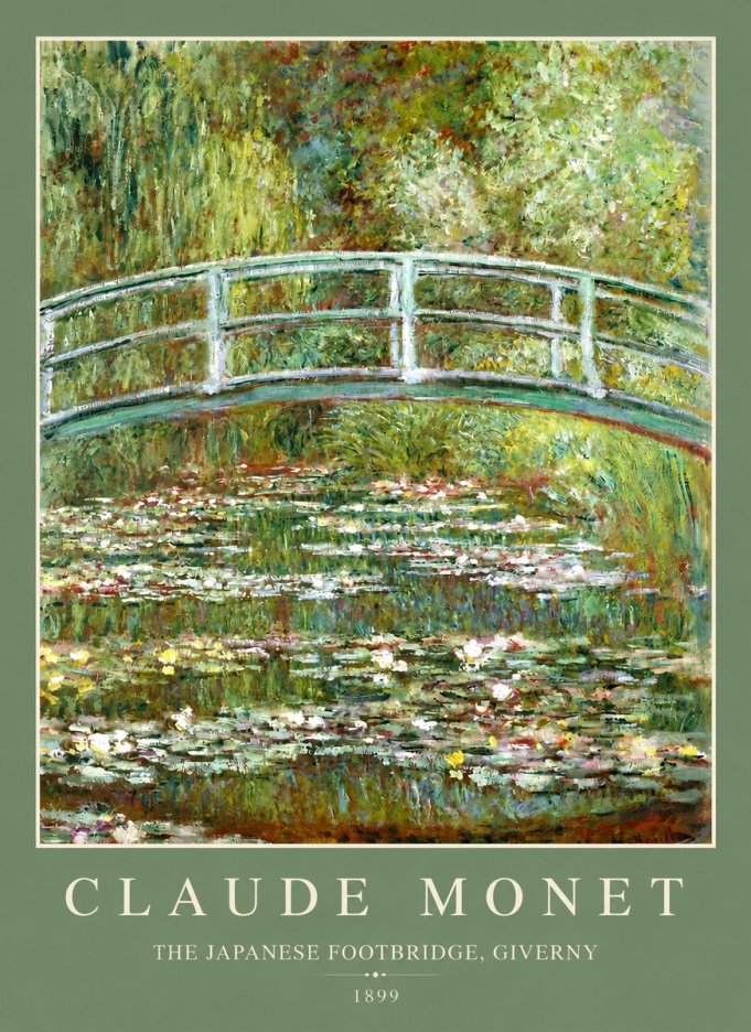 Monet The Japanese Footbridge, Giverny No2 - Affiche