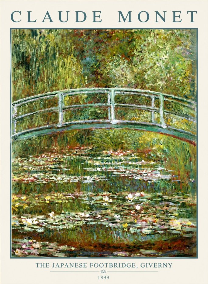 Monet The Japanese Footbridge, Giverny No4 - Affiche