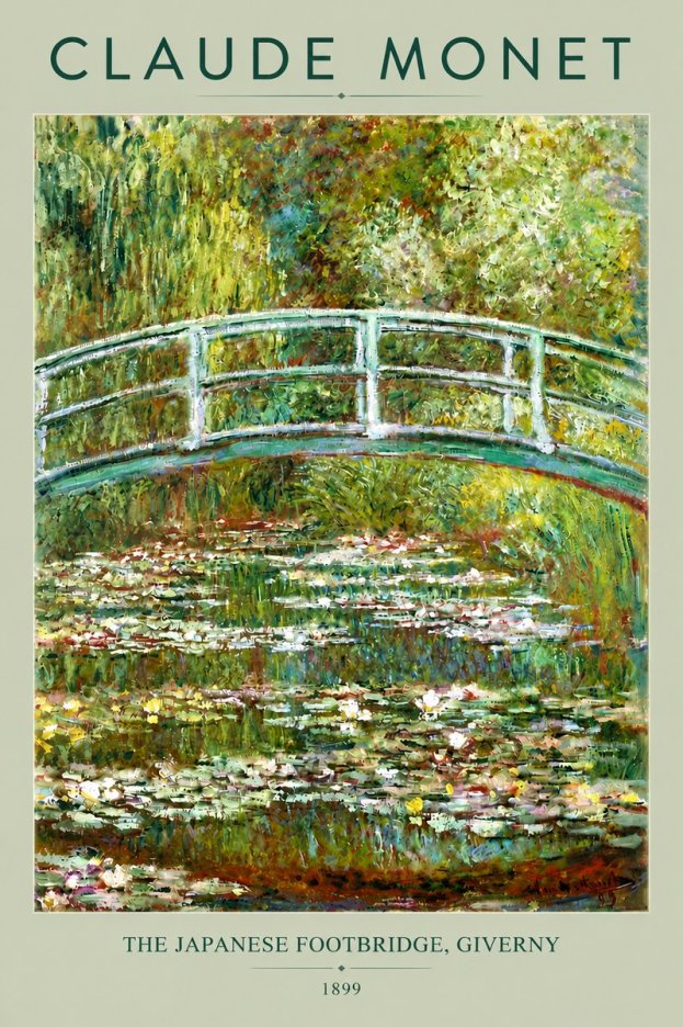 Monet The Japanese Footbridge, Giverny No5 - Affiche