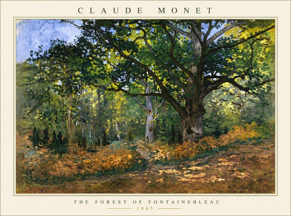 Monet The Forest of Fontainebleau No5 - Affiche