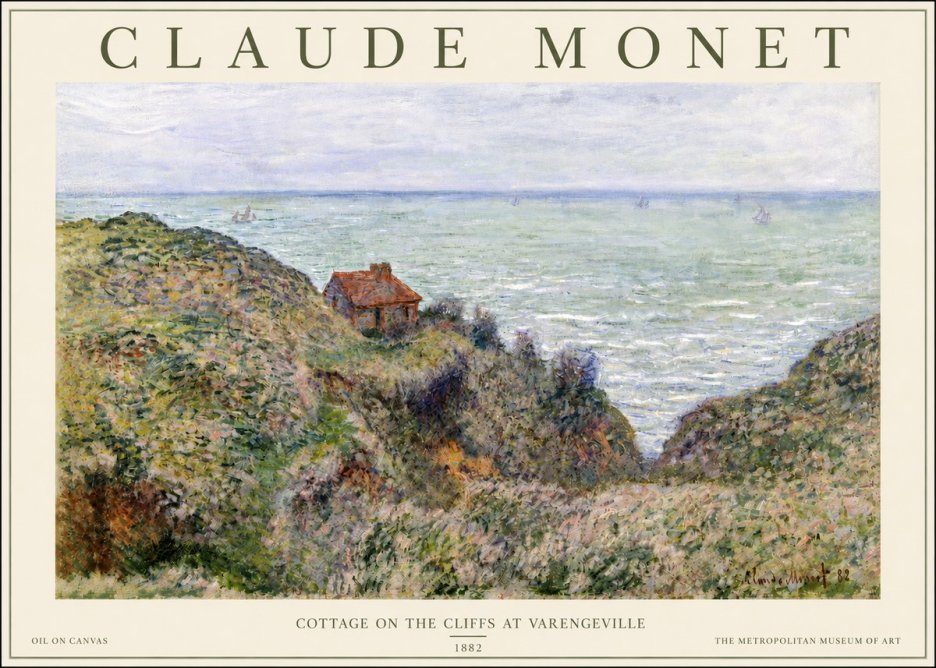 Monet Cottage on the Cliffs at Varengeville No3 - Affiche