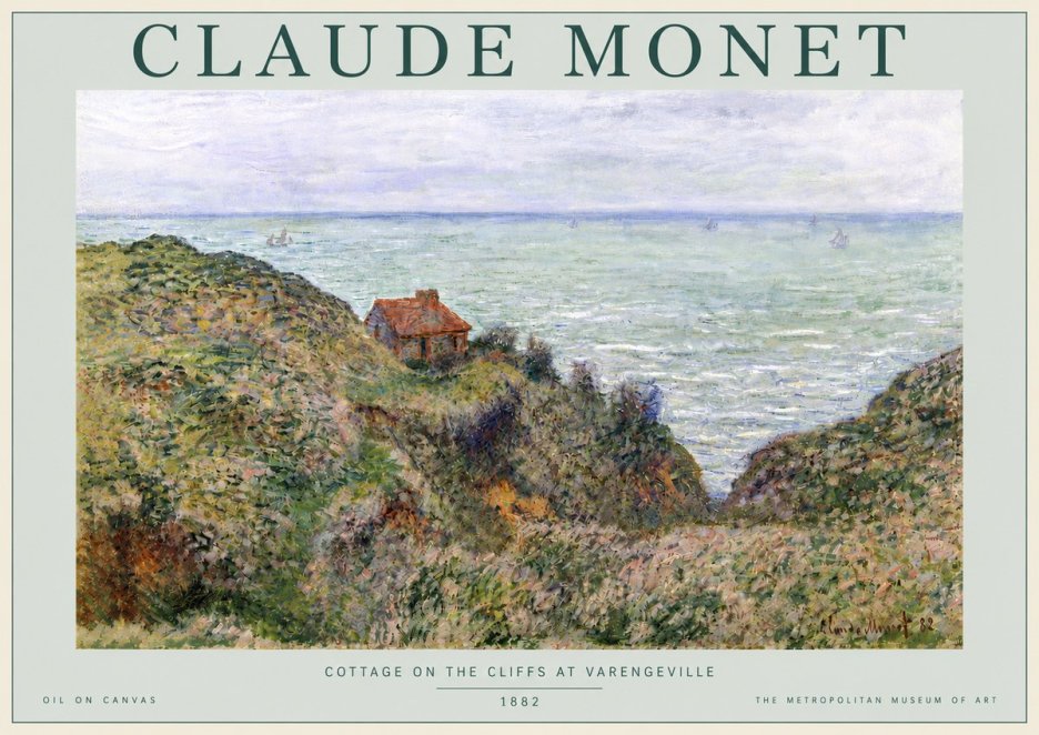 Monet Cottage on the Cliffs at Varengeville No4 - Affiche