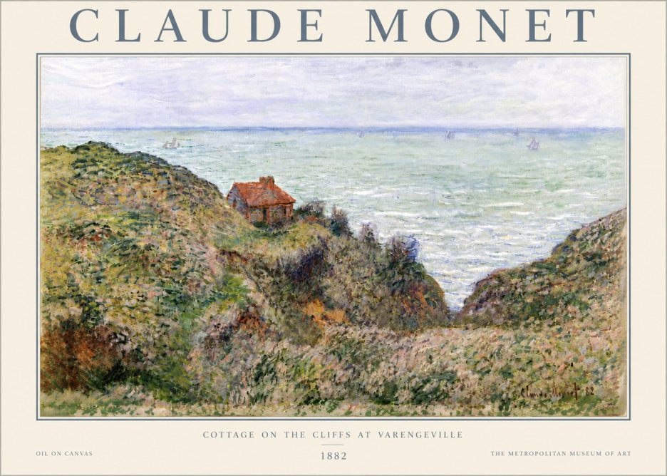 Monet Cottage on the Cliffs at Varengeville No6 - Affiche