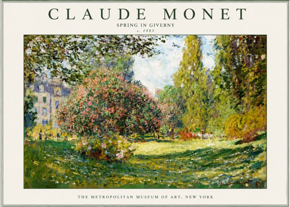 Monet Spring in Giverny No3 - Affiche