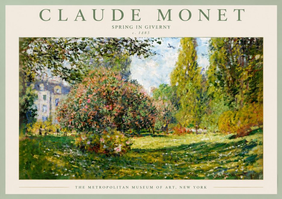 Monet Spring in Giverny No5 - Affiche