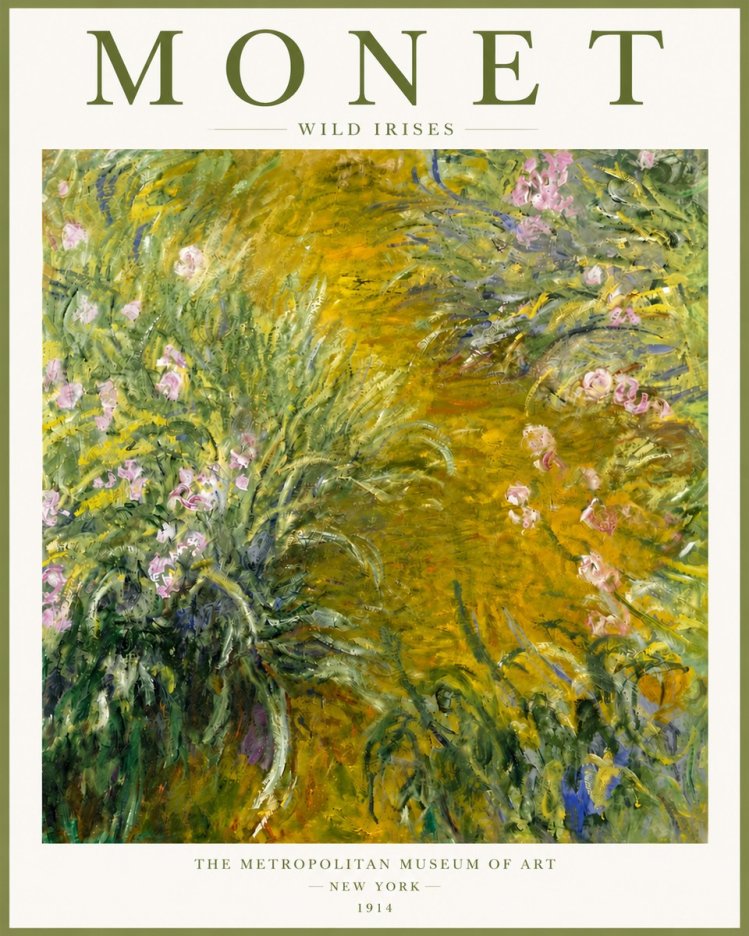 Monet Wild Irises No5 - Affiche