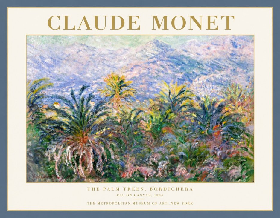 Monet The Palm Trees, Bordighera No5 - Affiche