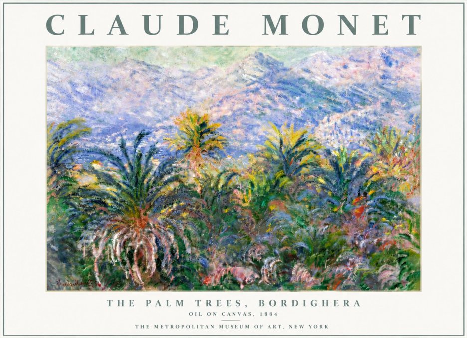 Monet The Palm Trees, Bordighera No6 - Affiche