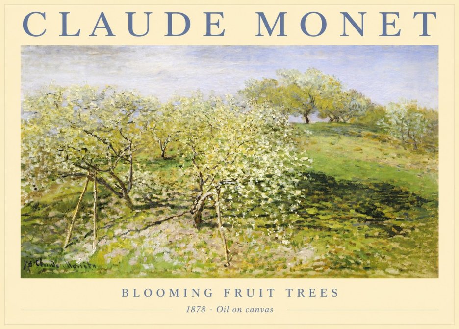 Monet Blooming Fruit Trees No2 - Affiche