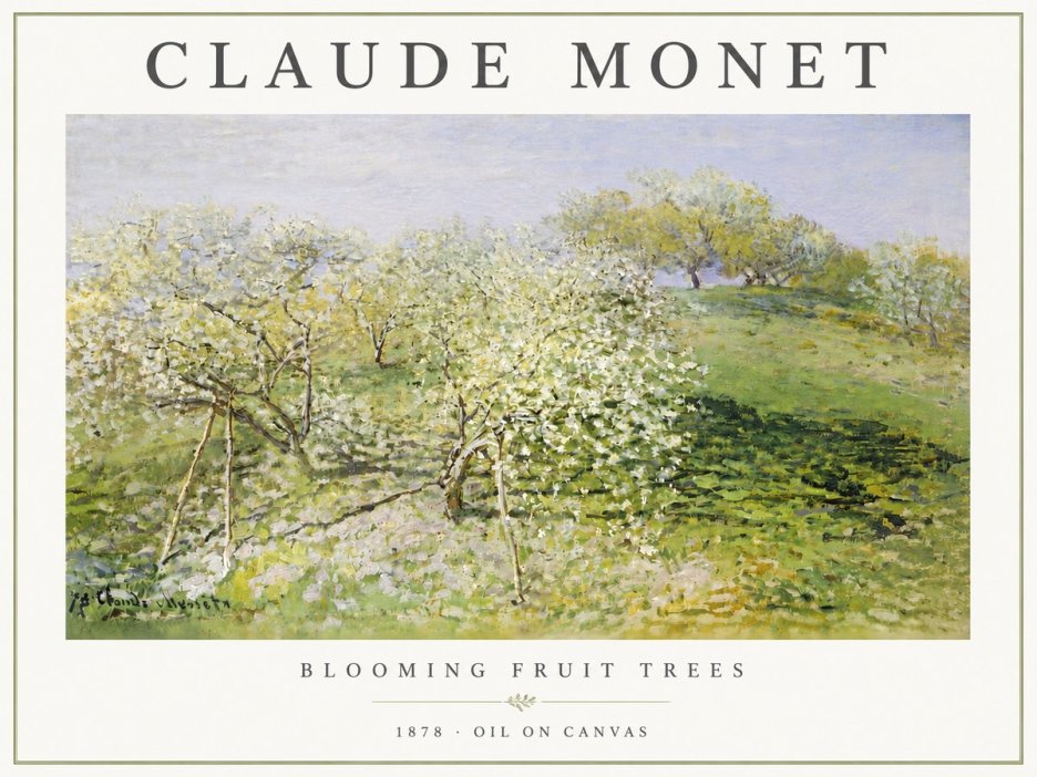 Monet Blooming Fruit Trees No4 - Affiche