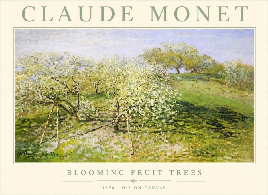 Monet Blooming Fruit Trees No5 - Affiche