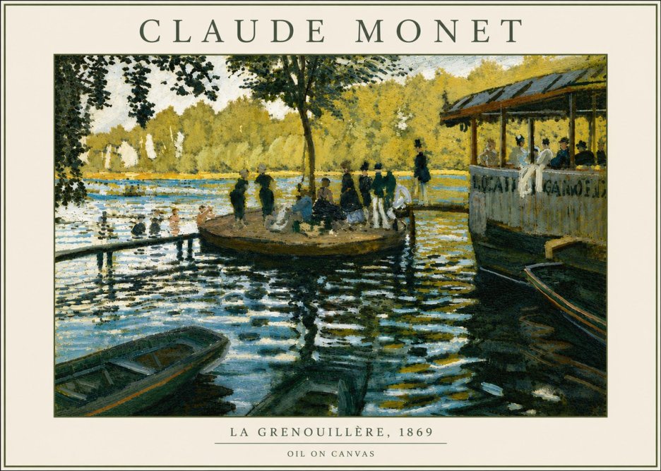 Monet La Grenouillère, 1869 No5 - Affiche