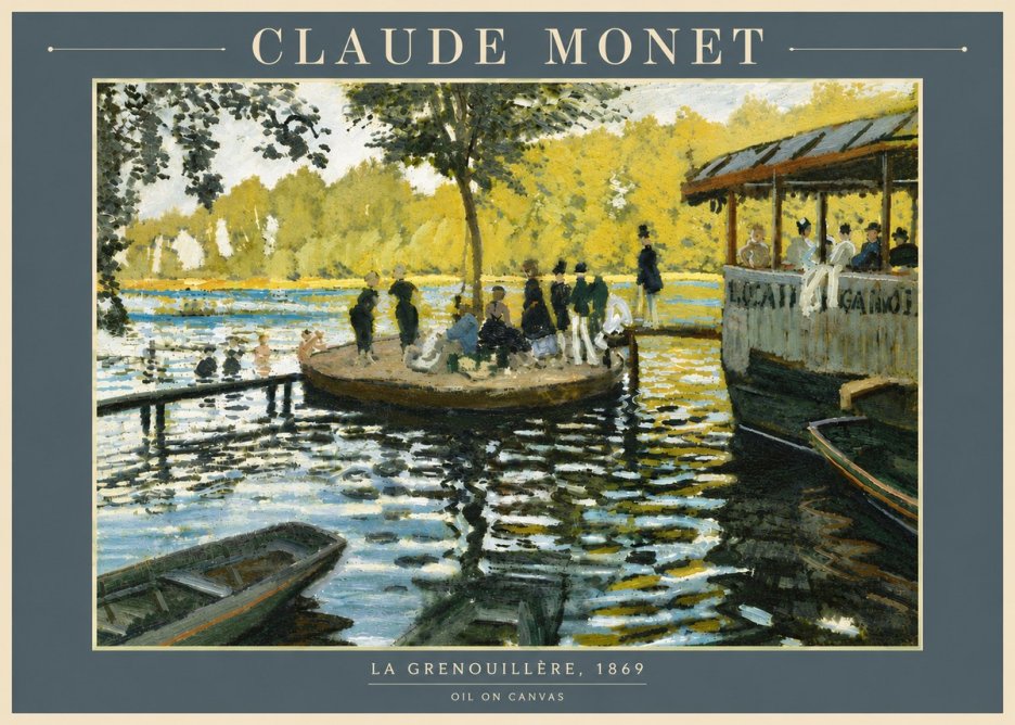 Monet La Grenouillère, 1869 No6 - Affiche