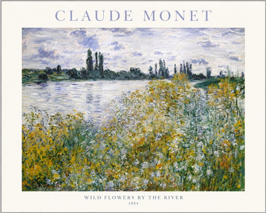 Monet Wild Flowers by the River No1 - Affiche